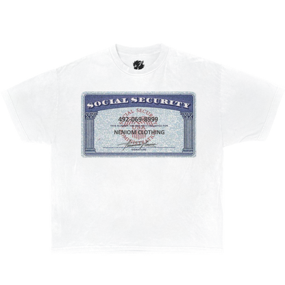 Neniom Social Security Card Shirt Streetwear Y2K Vintage Fashion