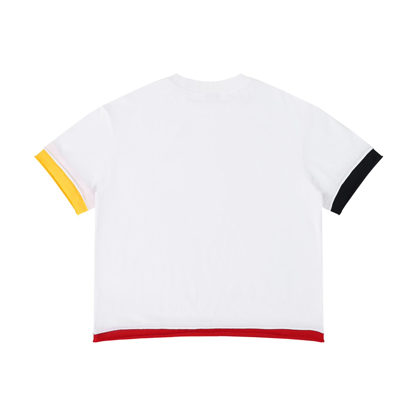 Japanese Neniom Boxy Color Block Graphic T-Shirt – Oversized White Multi-Color Streetwear Tee