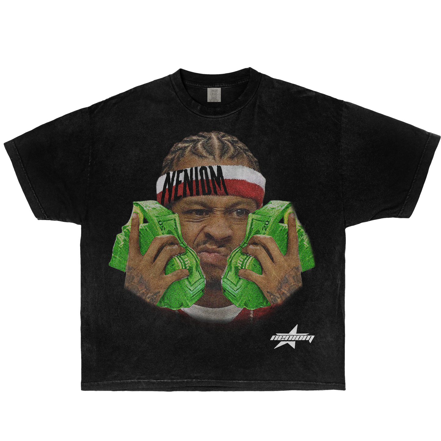 Camisa cuadrada teñida en prenda Money Talk de Allen Iverson