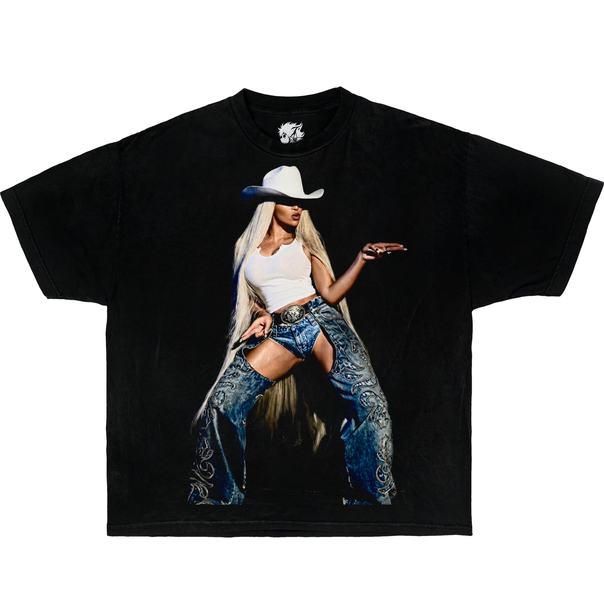Beyonce cowboy style graphic t shirt pop star fan tee