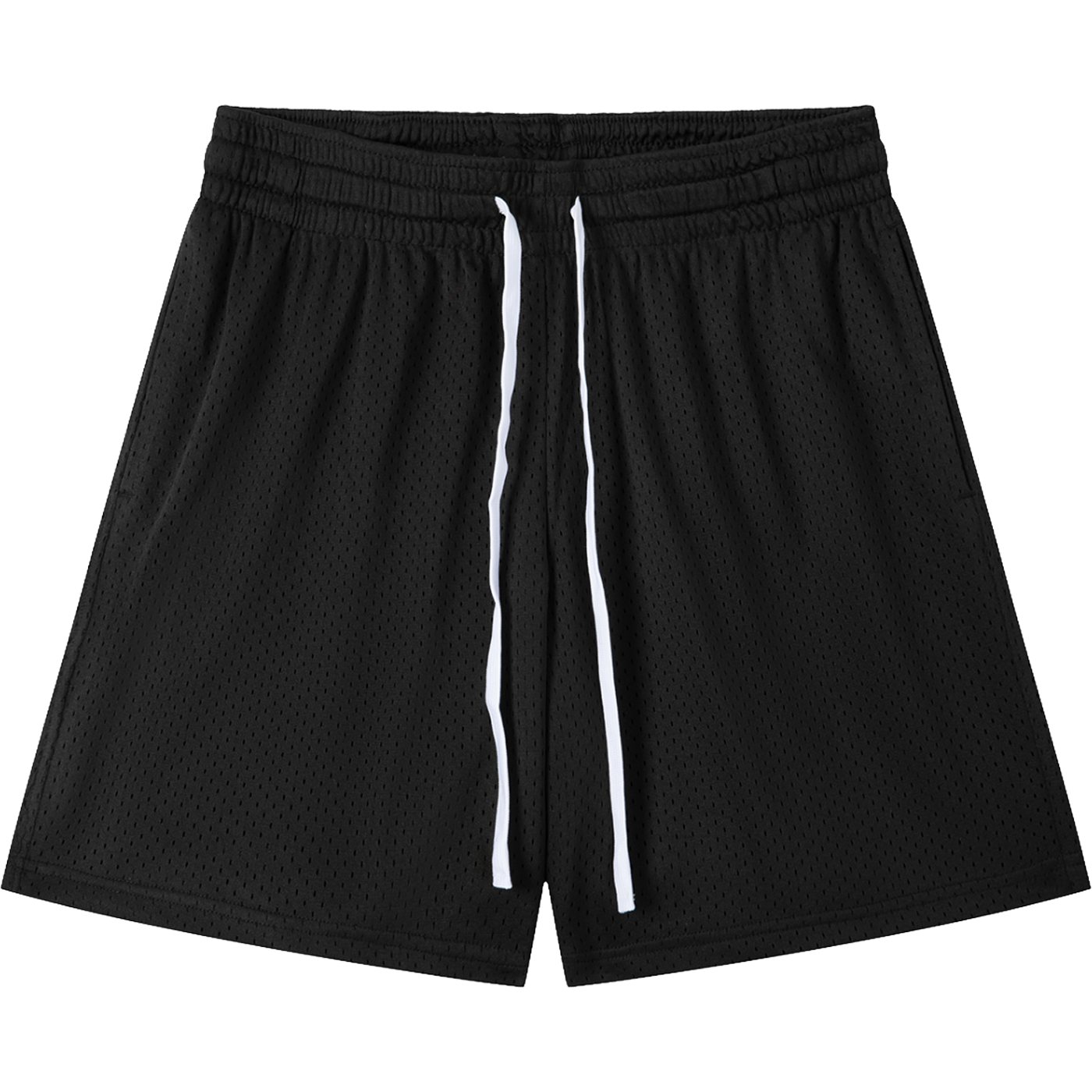 Essential Mesh Drawstring Shorts – Black