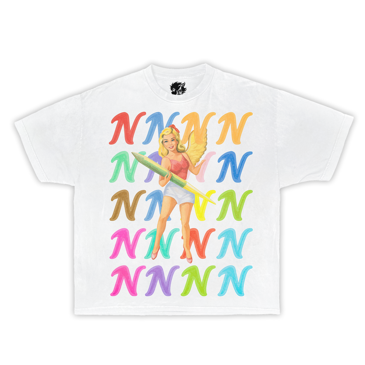 Bullet Train Multicolor Oversized Boxy Tee