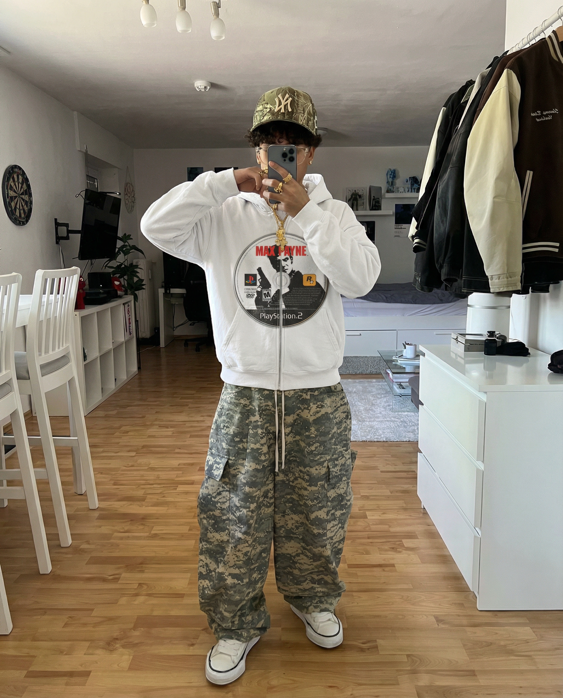 Max Payne Game Disc Cropped Zip-Up Boxy Hoodie | Streetwear Hoodies | Y2K Video Game Hooded Sweatshirt | Unisex Graphic Zip Ups | Oversized