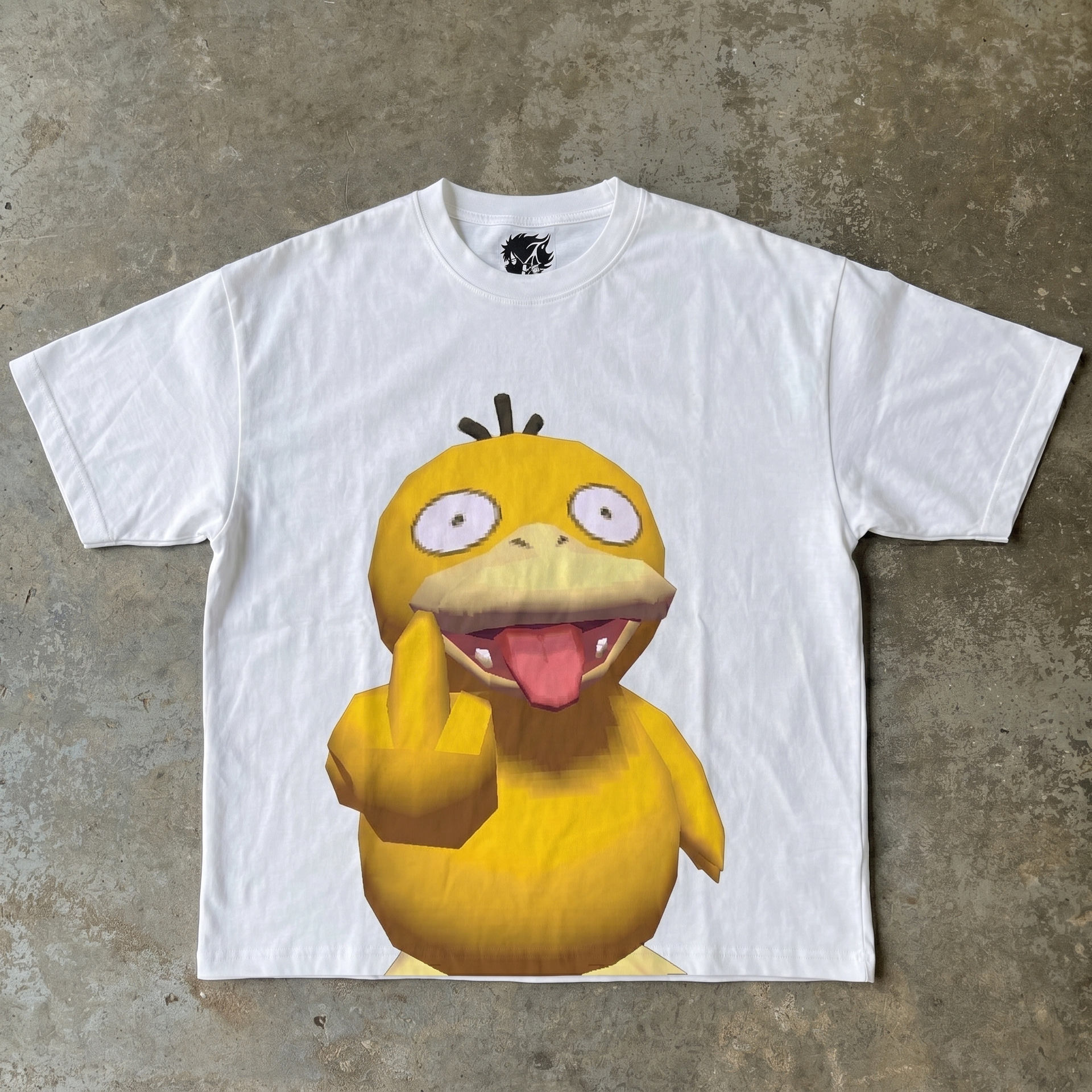 Unhappy Psyduck Graphic T-Shirt Cute Anime Gaming Tee Y2K Pokémon Shirts