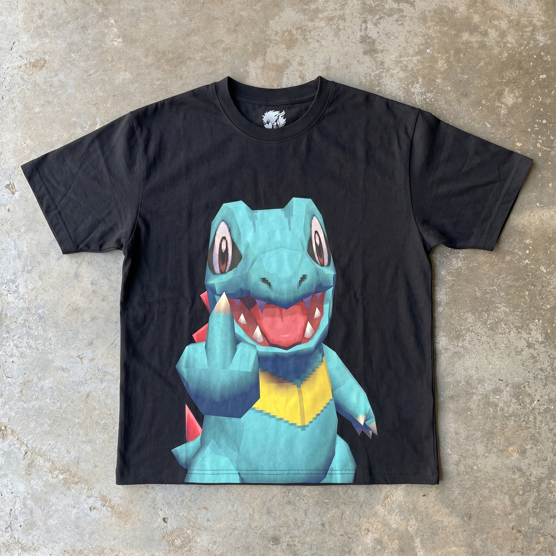 Unhappy Totodile Graphic T-Shirt Cute Anime Gaming Tee Y2K Pokémon Shirts