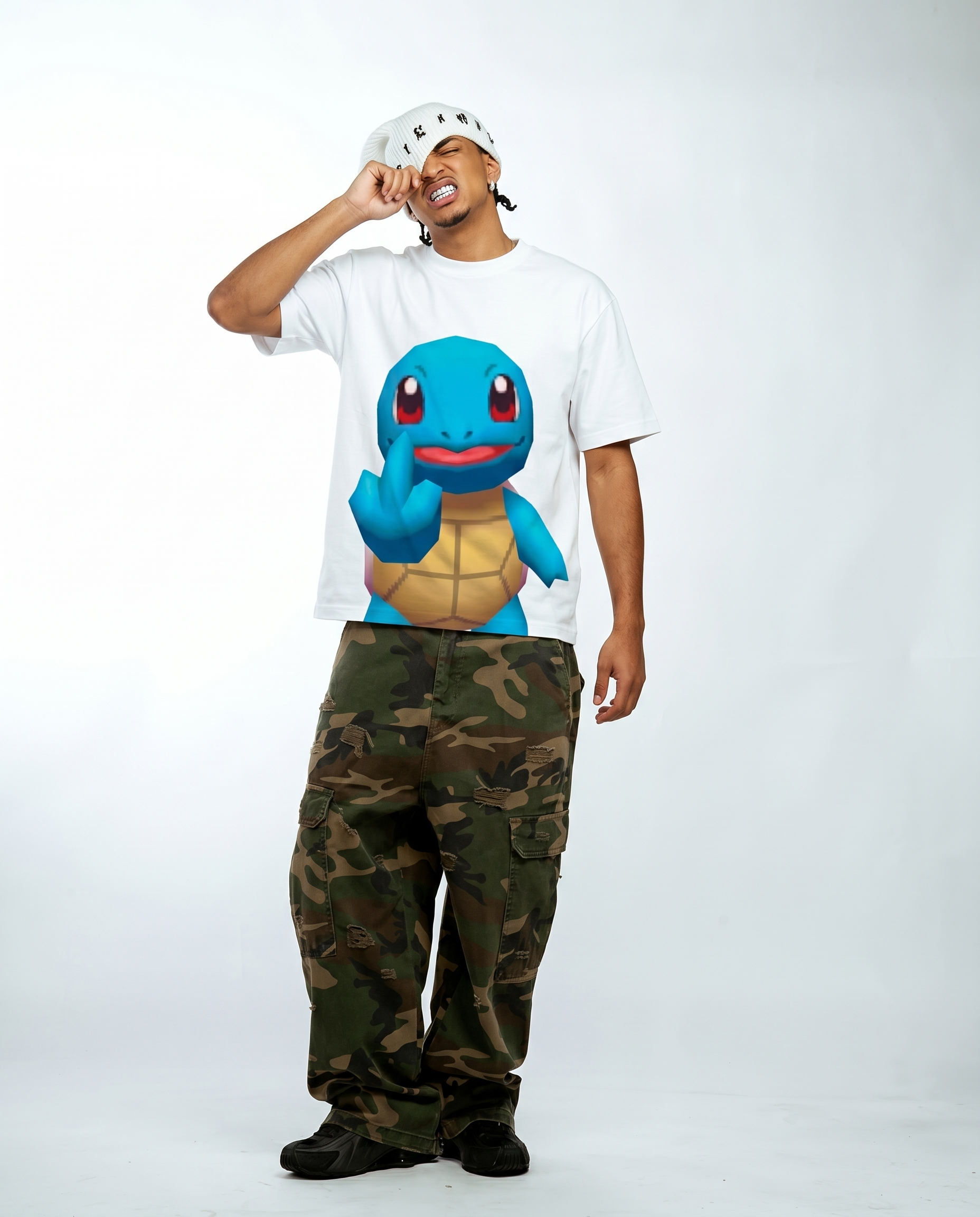 Unhappy Squirtle Graphic T-Shirt Cute Anime Gaming Tee Y2K Pokémon Shirts