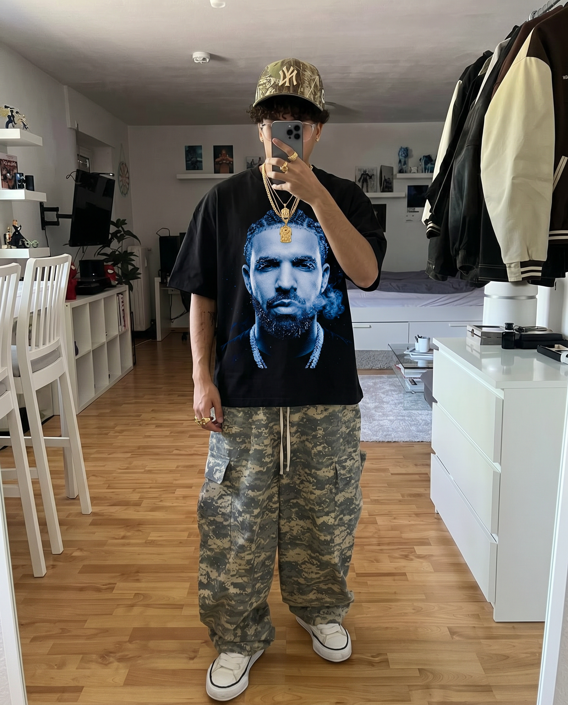 IceMan Drake Cold Boxy Shirt Vintage Bootleg Rap Tee Y2K Oversized Graphic Tee T-shirt