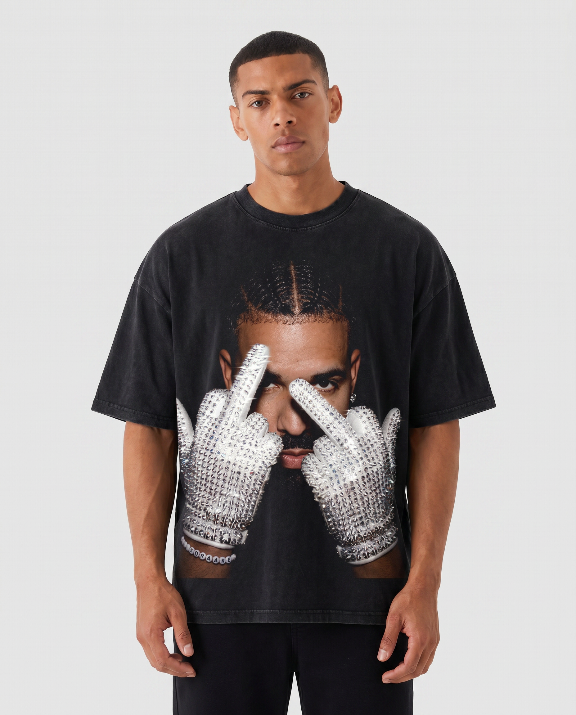 Drake FU Glove Boxy Shirt Vintage Streetwear Tee Y2K Oversized Graphic