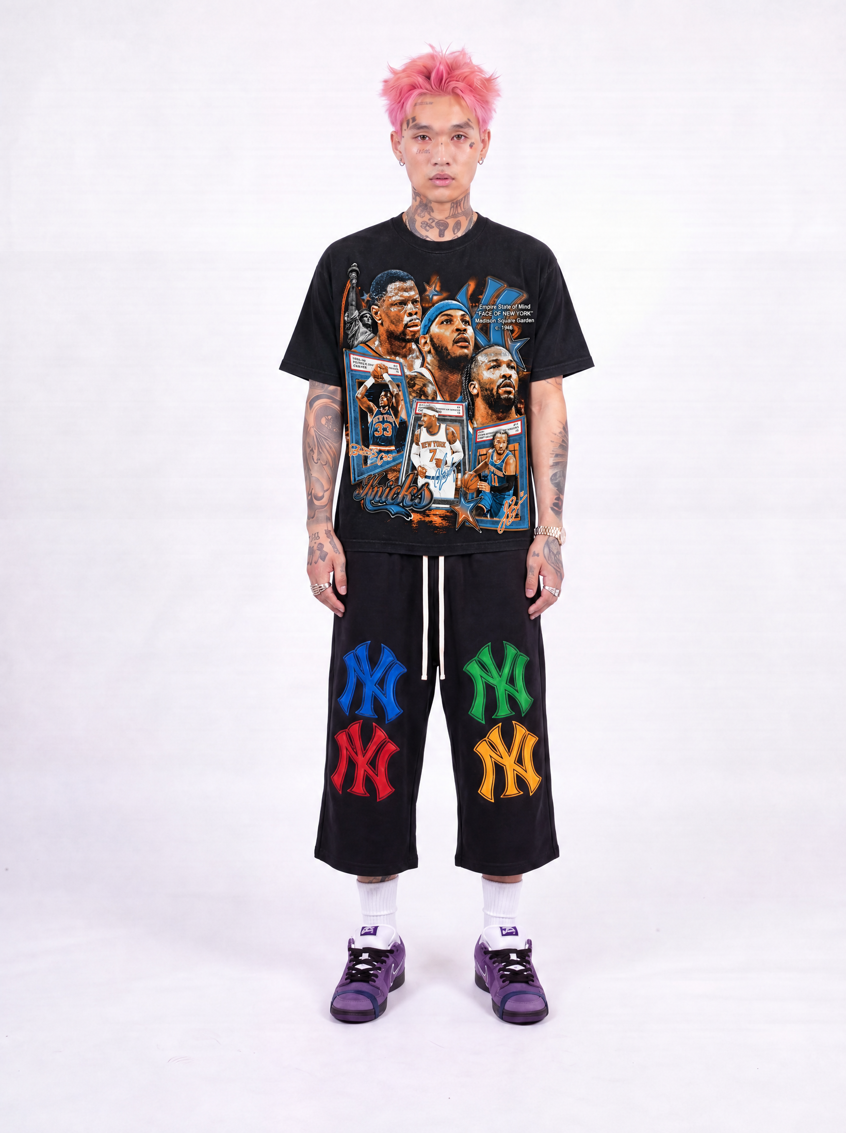 Greatest NYC Knicks PSA Cards Boxy Oversized Shirt Vintage Basketball Graphic Tee