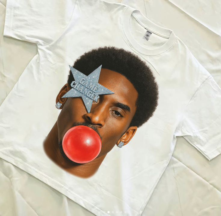 Luxury heavyweight black and white streetwear tee – Game Changer graphic, hip hop Y2K fashion