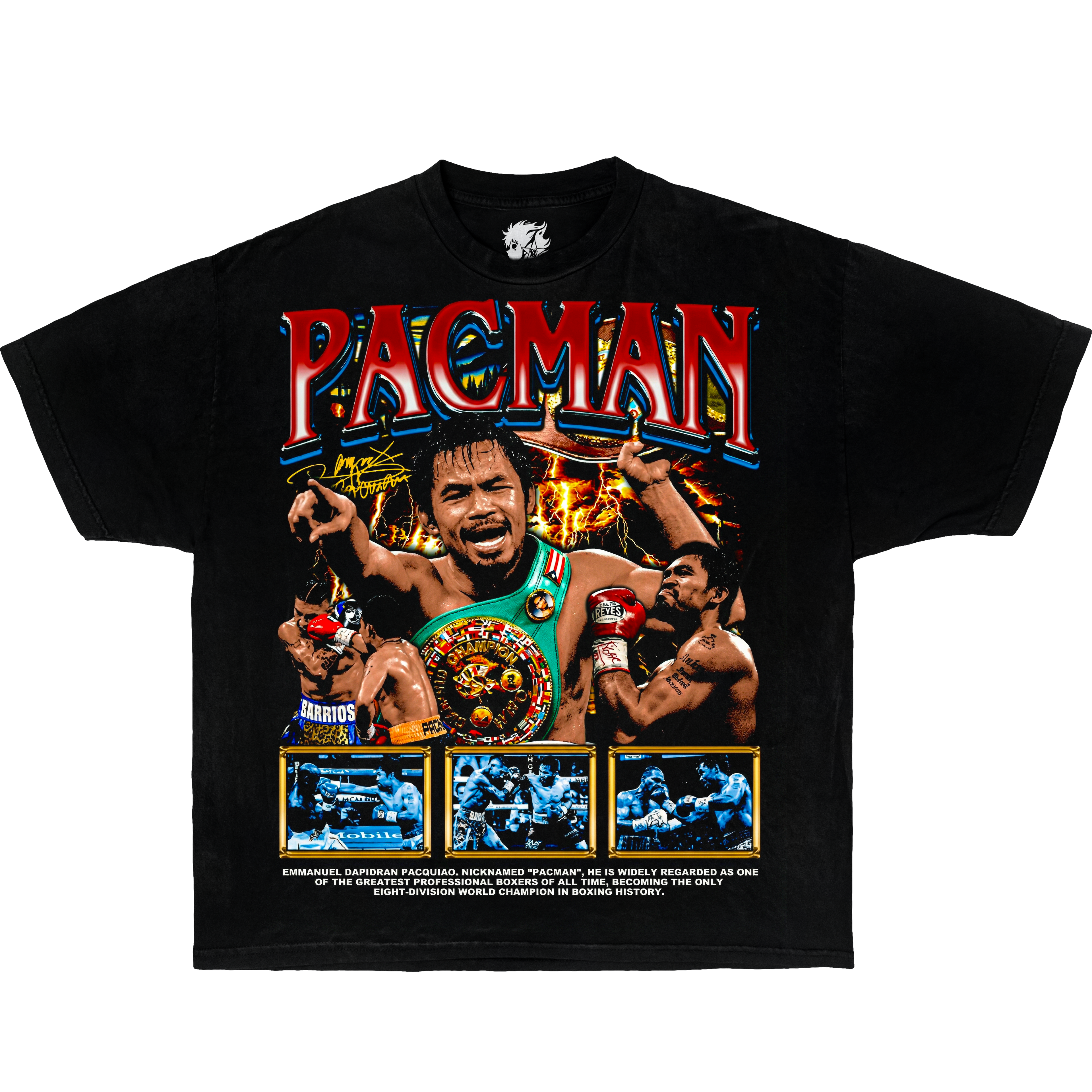 Manny Pacquiao Pacman boxing graphic t shirt champion fighter tee