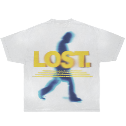 Lost White Boxy T-Shirt Streetwear Y2K