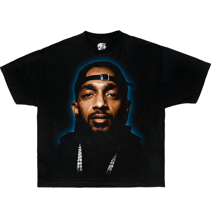 Nipsey Hussle portrait hip hop graphic t shirt rap legend streetwear tee