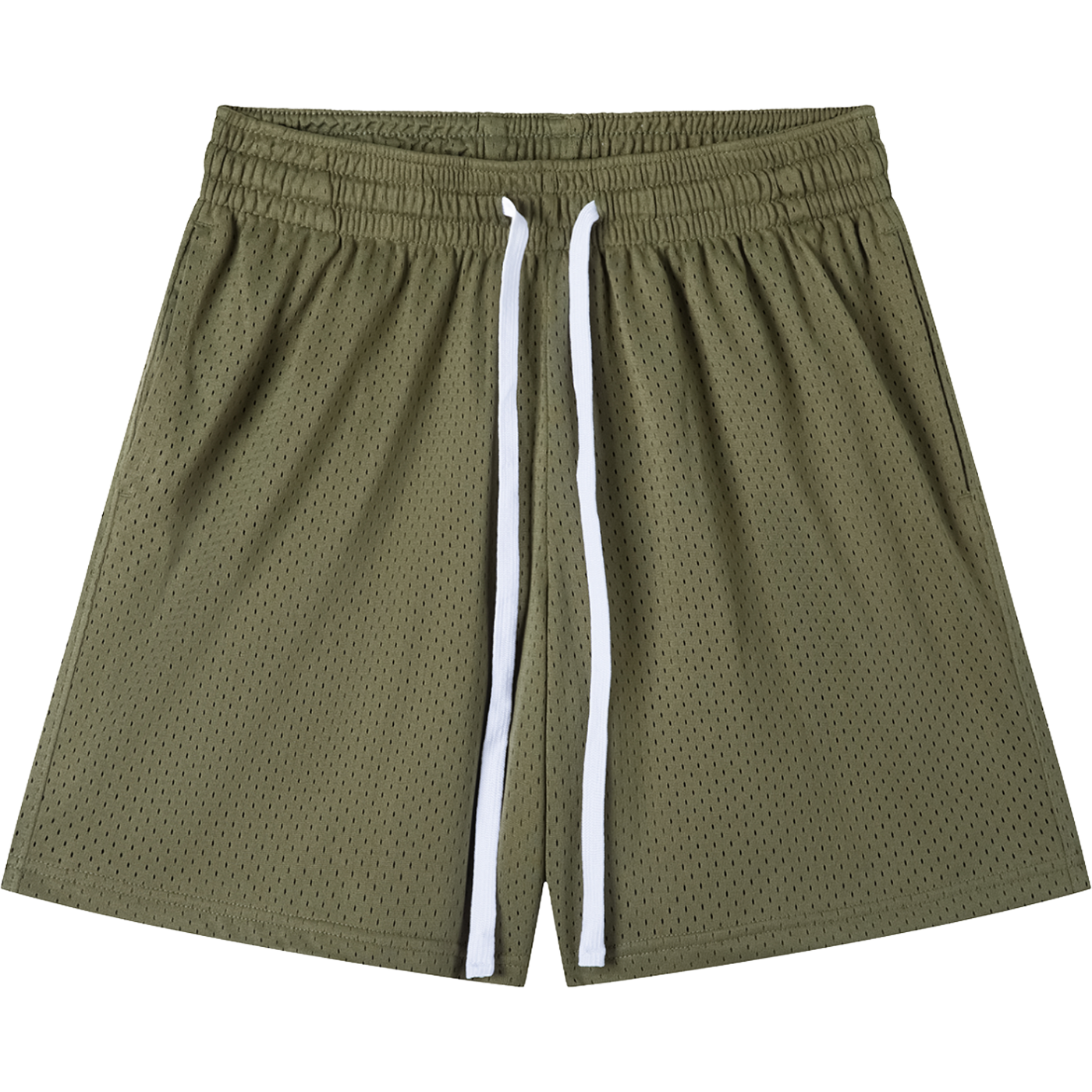 Mesh Drawstring Olive Green Shorts – Unisex Streetwear