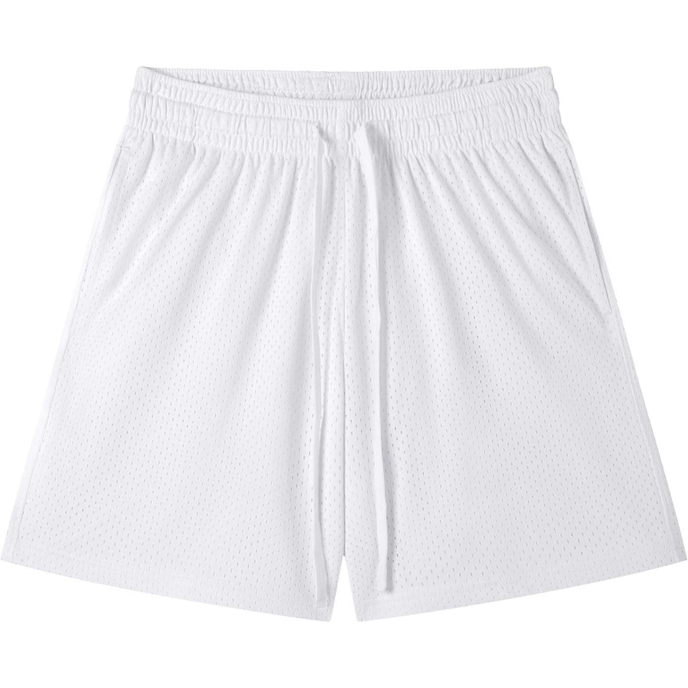 Everyday Mesh Drawstring Shorts – White