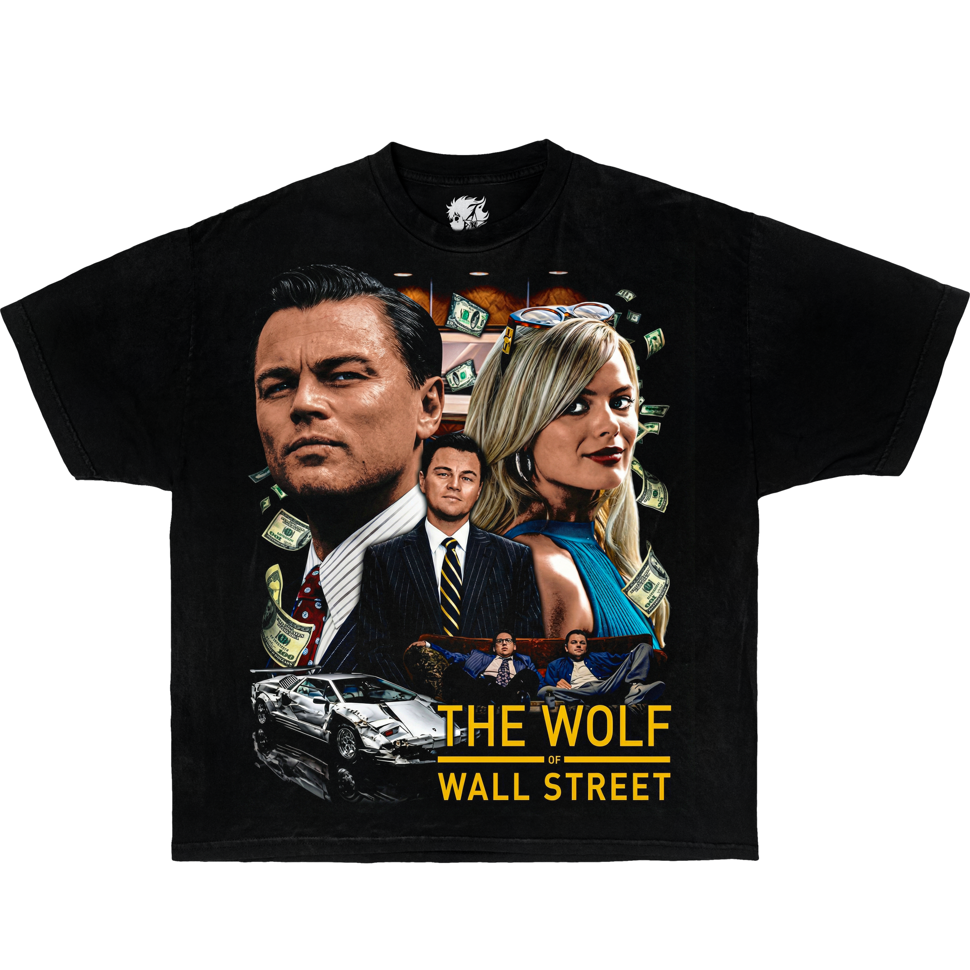 Wolf of Wall Street movie graphic t shirt Jordan Belfort film tee