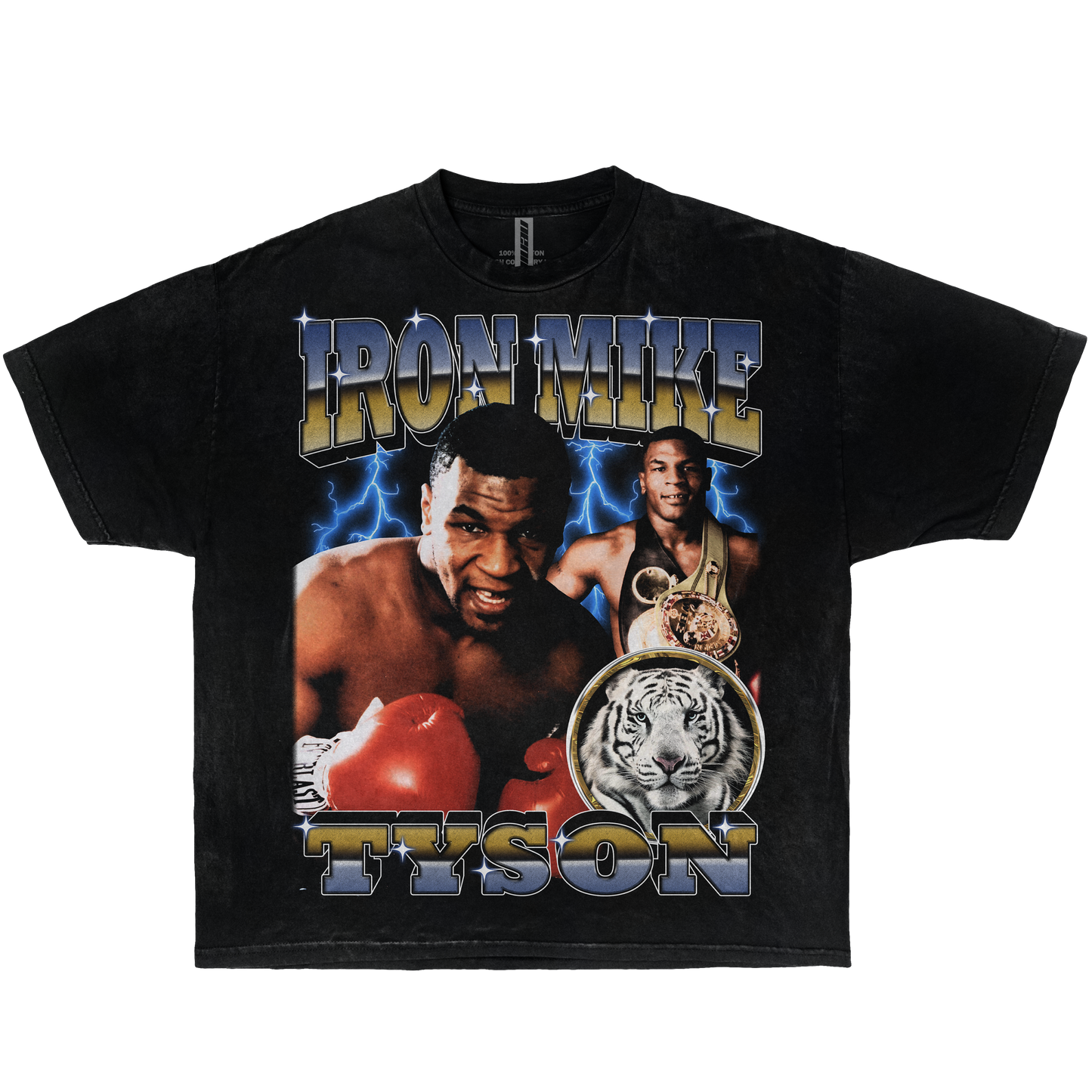 CAMISETA BOXY TEÑIDA CON PRENDA VINTAGE DE IRON MIKE TYSON