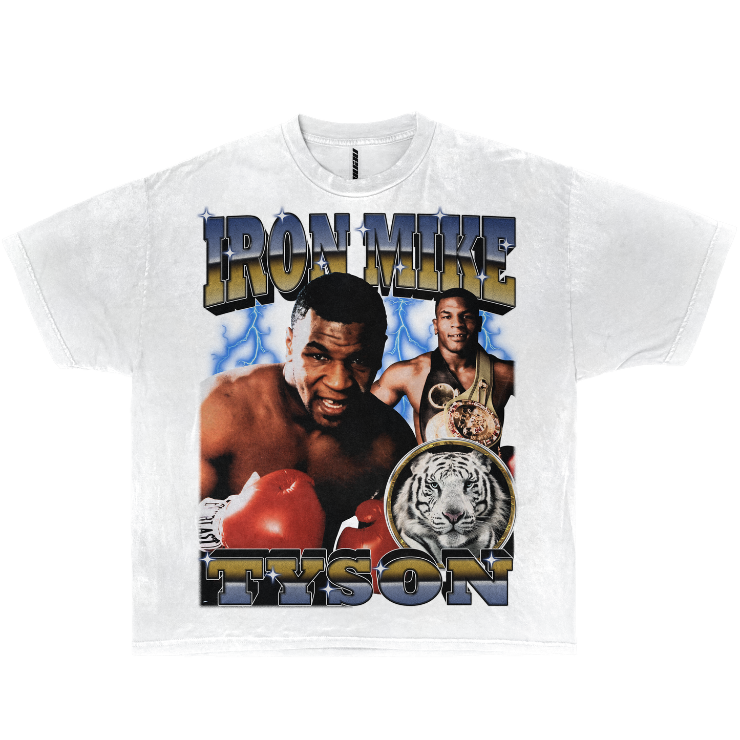 CAMISETA BOXY TEÑIDA CON PRENDA VINTAGE DE IRON MIKE TYSON