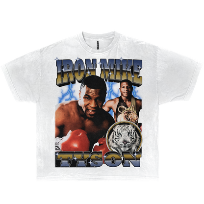 IRON MIKE TYSON VINTAGE GARMENT DYED BOXY T SHIRT Streetwear Y2K