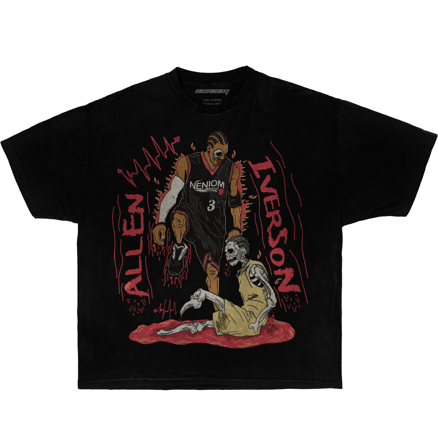 Neniom Famous AI Death Step Over Garment Dyed Boxy Tee Streetwear Y2K