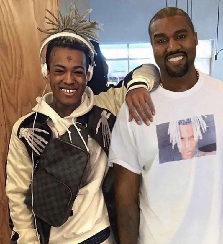 XXXTENTACION & KANYE WEST LONELY NIGHTS BOXY OVERSIZED SHIRT STREETWEAR RAP TEES Y2K Neniom